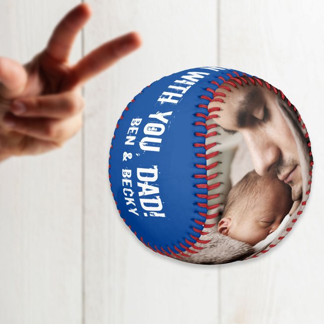 Balle De Baseball 2 Photo Home Run Papa Fête des pères (Créateur téléchargé)