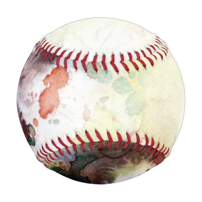 Balle De Baseball Abstraite aquarelle grunge texture avec peinture (Devant)