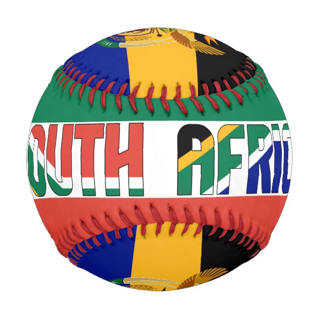 Balle De Baseball Afrique du Sud Drapeau et blason Patriotique (Devant)