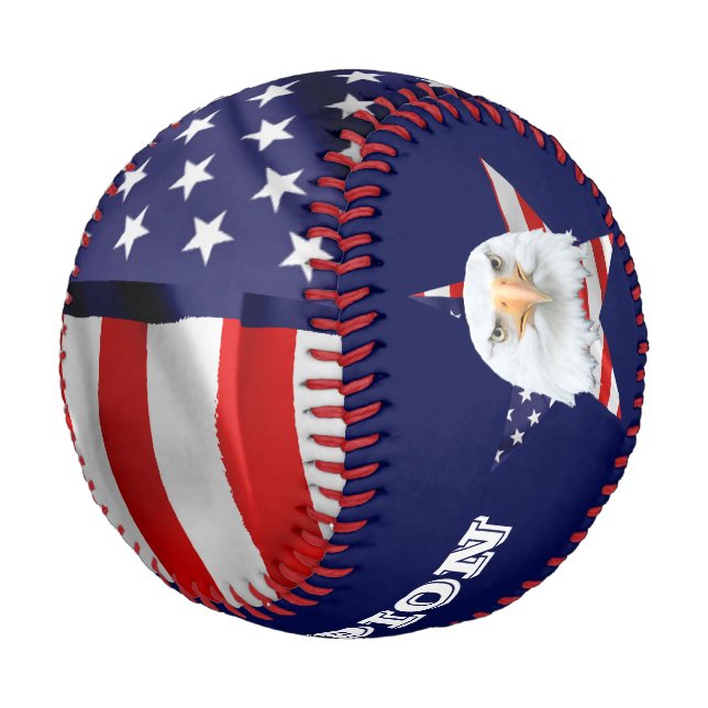 Balle De Baseball Aigle à tête blanche, Drapeau américain, Étoile (Angle)