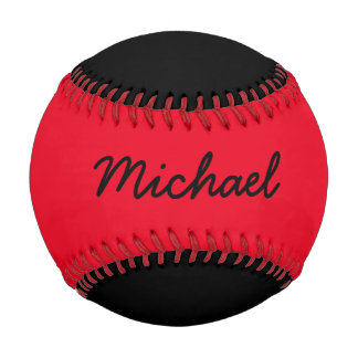 Balle De Baseball Ajouter un nom Custom Black and Red Baseball