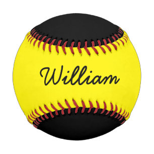 Balle De Baseball Ajouter un nom Custom Black and Yellow Basball