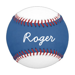Balle De Baseball Ajouter un nom Custom White and Blue Baseball