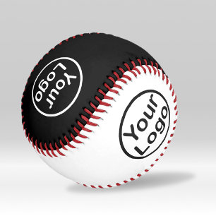 Balle De Baseball Ajouter votre propre logo   Noir et blanc