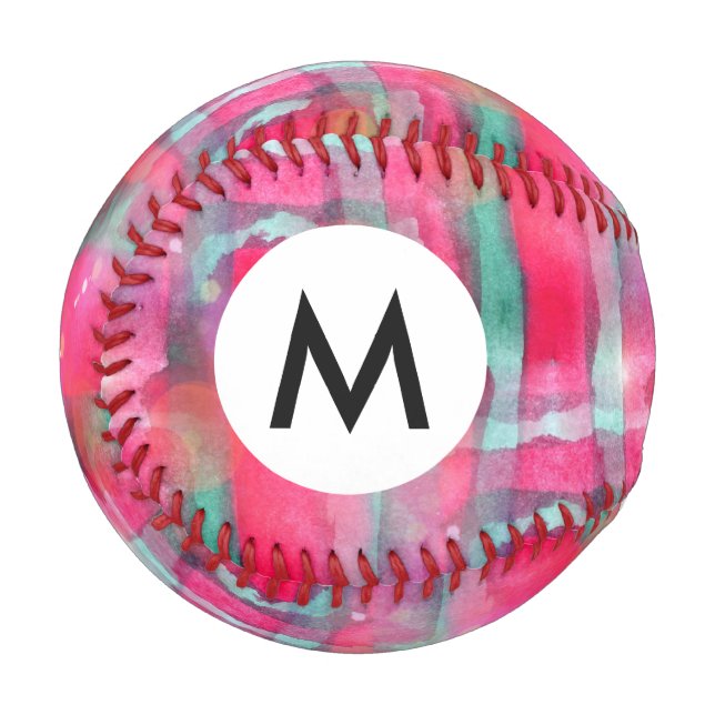 Balle De Baseball Aquarelle abstraite peinte (Devant Gauche)