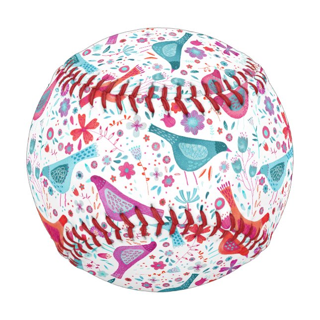 Balle De Baseball Aquarelle d'oiseau moderne (Devant)