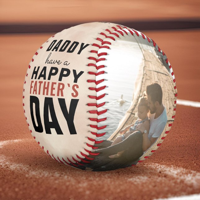 Balle De Baseball Aquarelle Joyeux Père`s Day 2 Photo Collage (Créateur téléchargé)