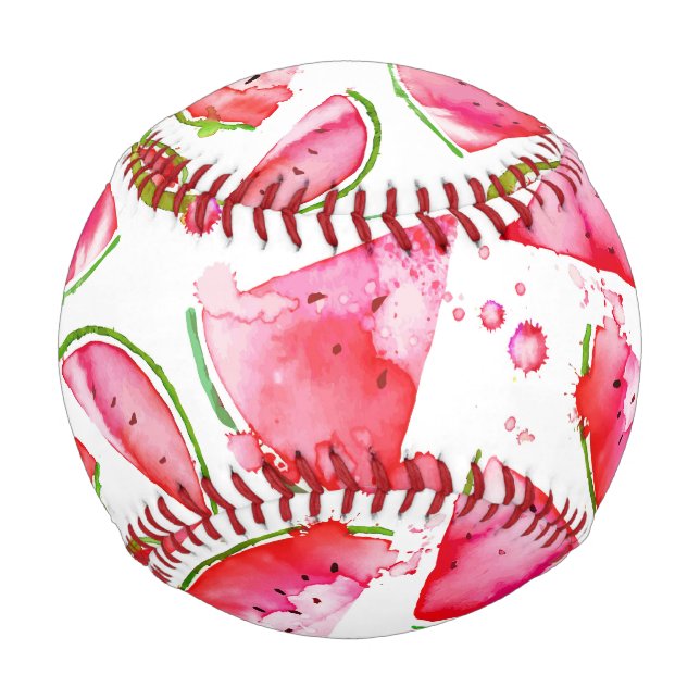 Balle De Baseball Aquarelle Pastèque 1 (Devant)