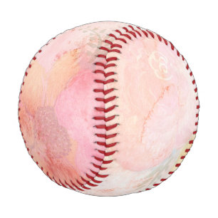 Balle De Baseball Aquarelle rose Arrière - plan floral