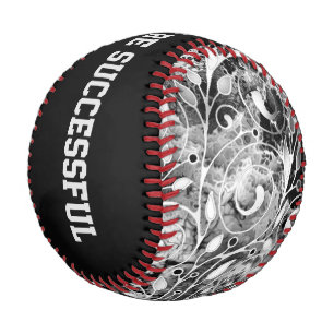 Balle De Baseball Arbre De Vie - Spirales Feuille Grunge Style 1