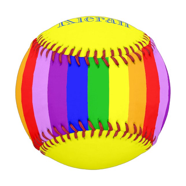 Balle De Baseball Arc-en-ciel aplati (Devant)