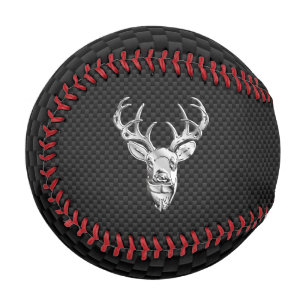 Balle De Baseball Argent Chrome Cerf sur le style de fibre de carbon