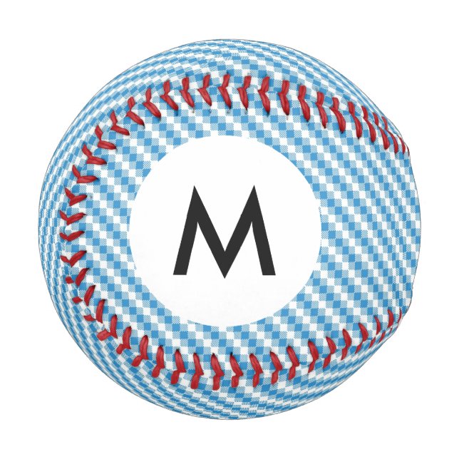 Balle De Baseball Arrière - plan carré Monogram Bleu-blanc (Devant Gauche)