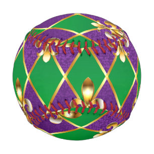 Balle De Baseball Arrière - plan de bijoux Mardi Gras