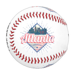 Balle De Baseball Atlanta Georgia United States Retro Skyline