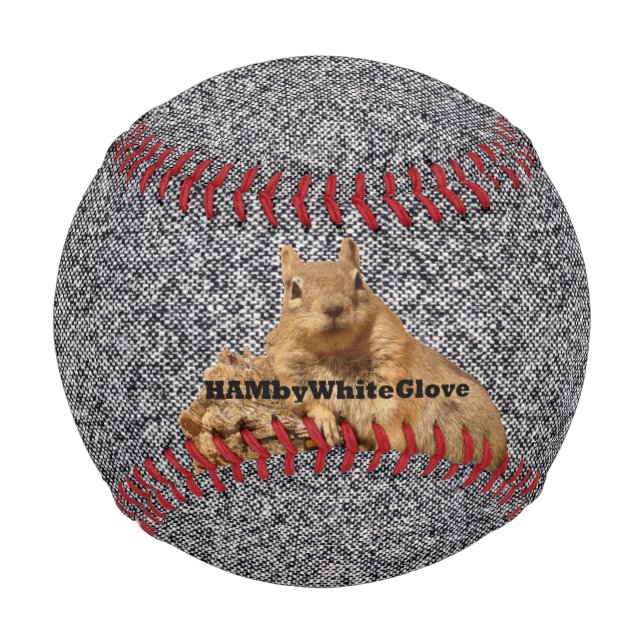 Balle De Baseball B/W Tweed HAMbyWhiteGlove Logo d'écureuil - Baseba (Dos)