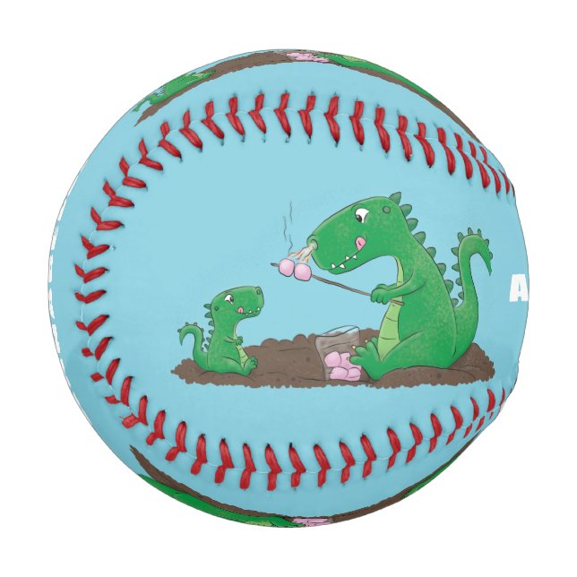 Balle De Baseball Baguettes mignonnes grillant des marshmallows dess (Devant Gauche)