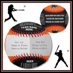 Balle De Baseball Bal de baseball noir, orange, blanc, personnalisé,