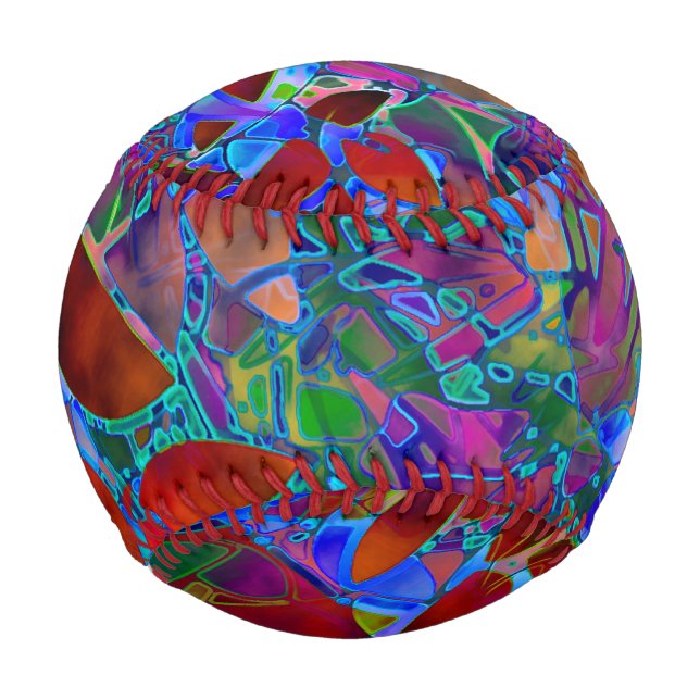 Balle De Baseball Ball Baseball Floral Verre Abstrait (Devant)