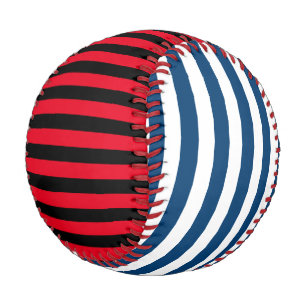 Balle De Baseball Bandes étroites noires et blanches + votre dos. &
