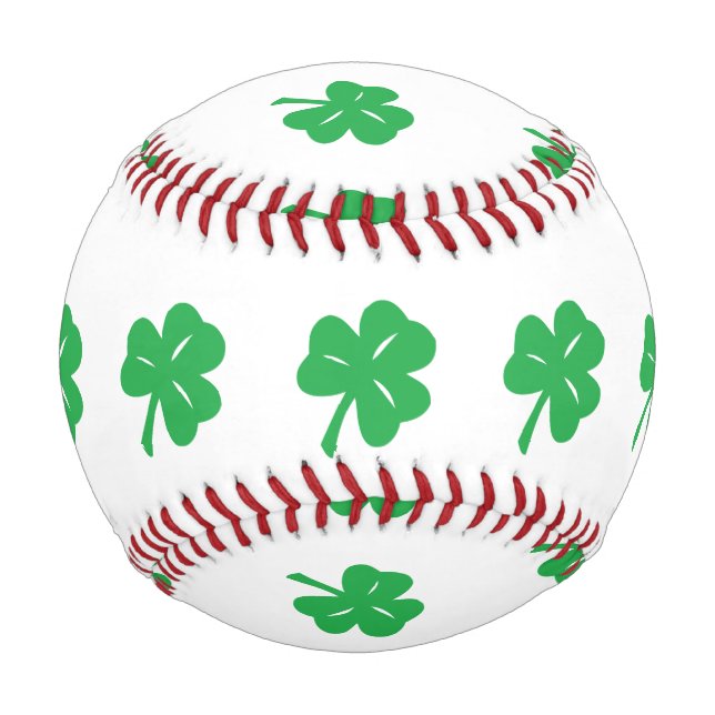 Balle De Baseball Base-ball Green Clover Leaf (Devant)
