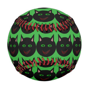 Balle De Baseball Baseball de chat noir d'Halloween