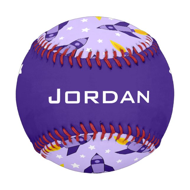 Balle De Baseball Baseball de fusée violet Retro (Devant)