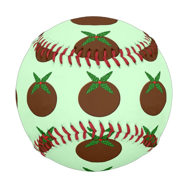 Balle De Baseball Baseball de Noël Pudding (Devant)