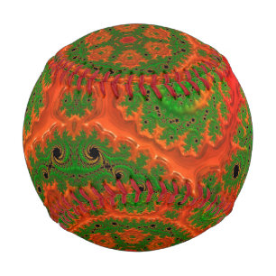 Balle De Baseball Baseball Kaleidoscope orange et vert