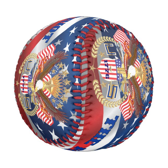 Balle De Baseball Baseball Le Patriote avec image texte (Angle)