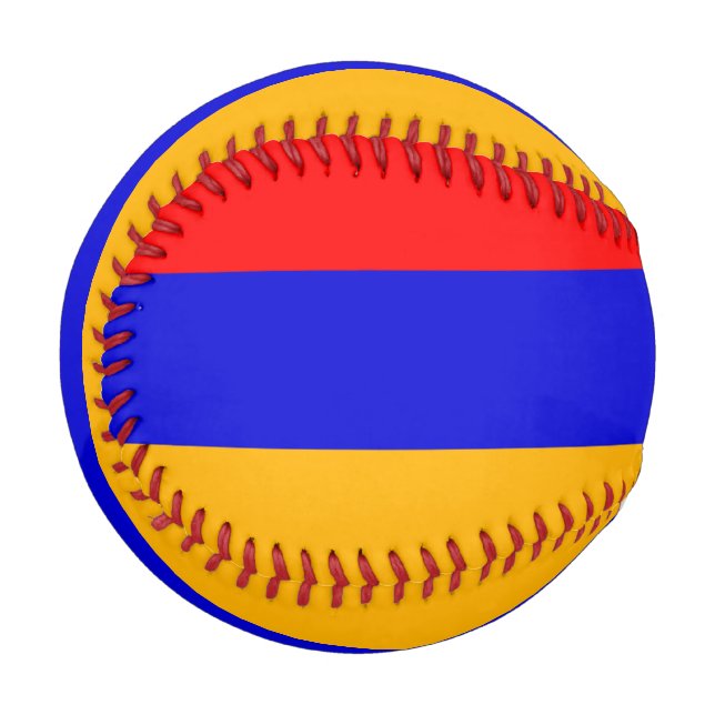 Balle De Baseball Baseball patriotique avec drapeau d'Arménie (Devant Gauche)