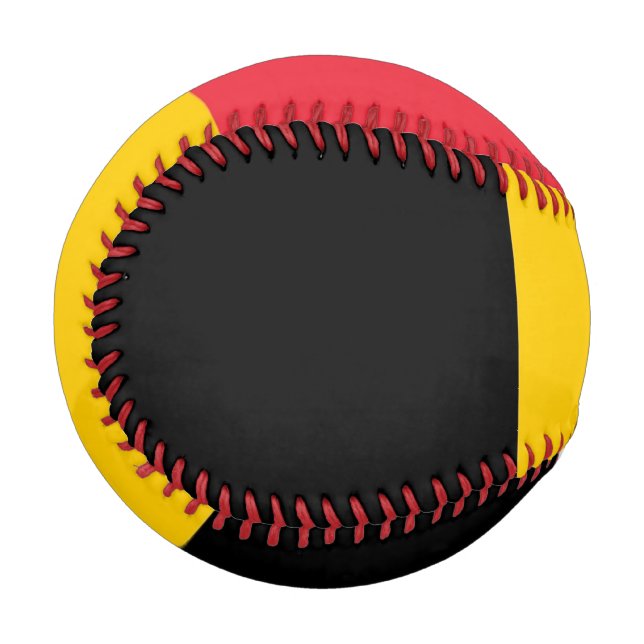 Balle De Baseball Baseball patriotique avec drapeau de Belgique (Devant Gauche)