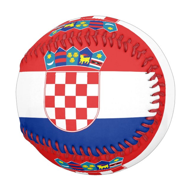 Balle De Baseball Baseball patriotique avec drapeau de la Croatie (Devant Droite)
