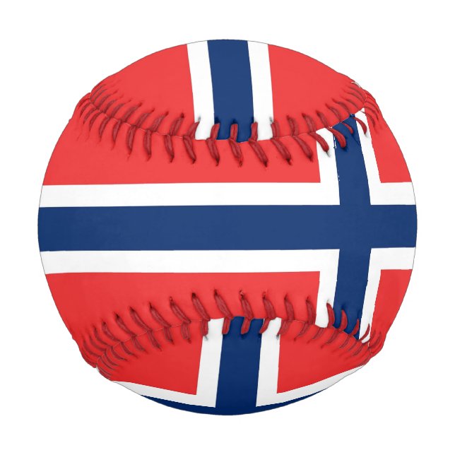 Balle De Baseball Baseball patriotique avec drapeau de la Norvège (Dos)
