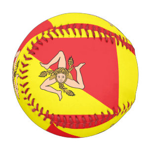 Balle De Baseball Baseball patriotique avec drapeau de la Sicile, It