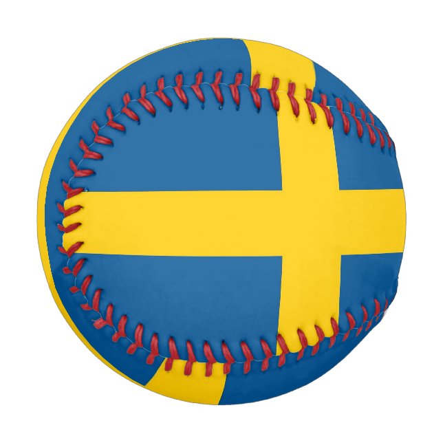 Balle De Baseball Baseball patriotique avec drapeau de la Suède (Devant Gauche)
