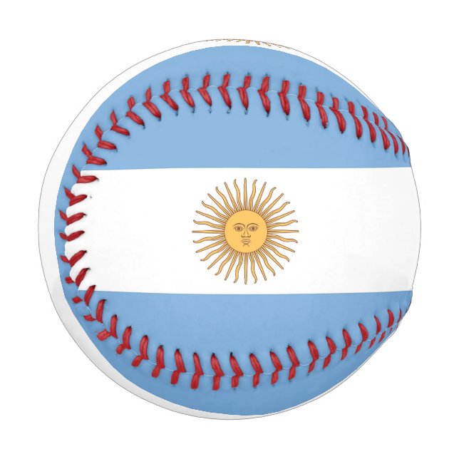 Balle De Baseball Baseball patriotique avec drapeau de l'Argentine (Devant Gauche)