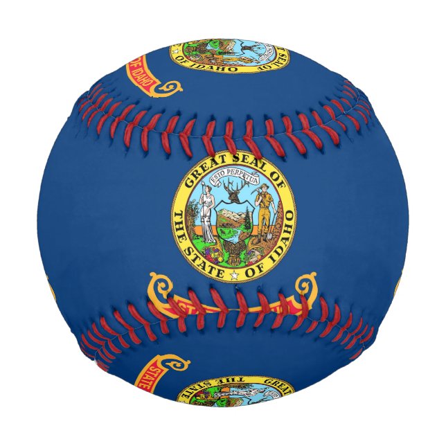 Balle De Baseball Baseball patriotique avec drapeau de l'Idaho, État (Dos)