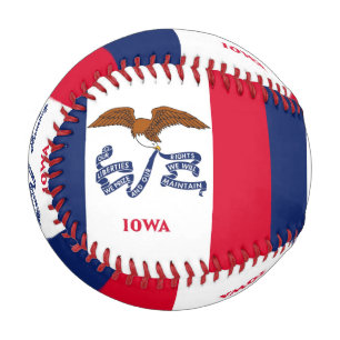 Balle De Baseball Baseball patriotique avec drapeau de l'Iowa, États