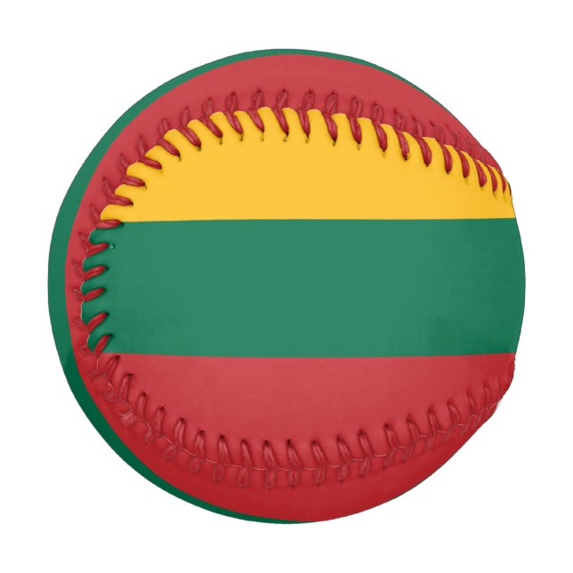 Balle De Baseball Baseball patriotique avec drapeau de Lituanie (Devant Gauche)