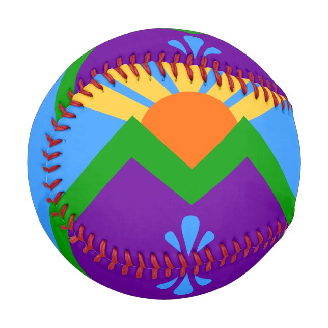 Balle De Baseball Baseball patriotique avec drapeau de Manitou Sprin (Devant Gauche)