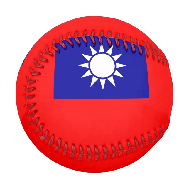 Balle De Baseball Baseball patriotique avec drapeau de Taïwan (Devant Gauche)