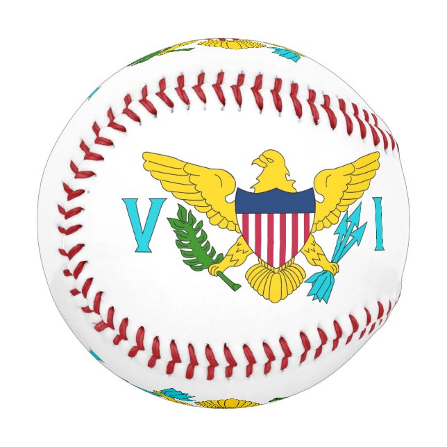 Balle De Baseball Baseball patriotique avec drapeau des îles Vierges (Devant Gauche)
