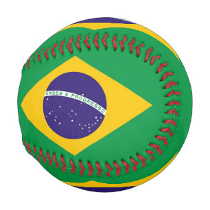 Balle De Baseball Baseball patriotique avec drapeau du Brésil