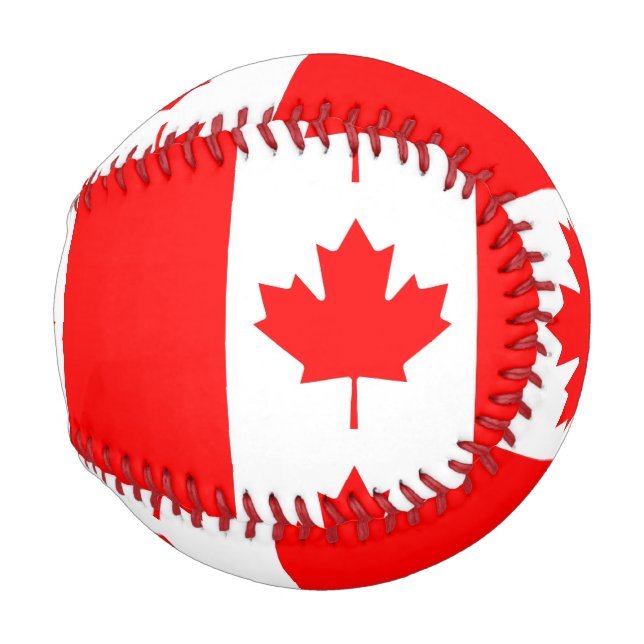 Balle De Baseball Baseball patriotique avec drapeau du Canada (Devant Droite)