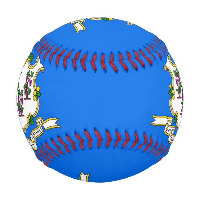 Balle De Baseball Baseball patriotique avec drapeau du Connecticut,  (Dos)