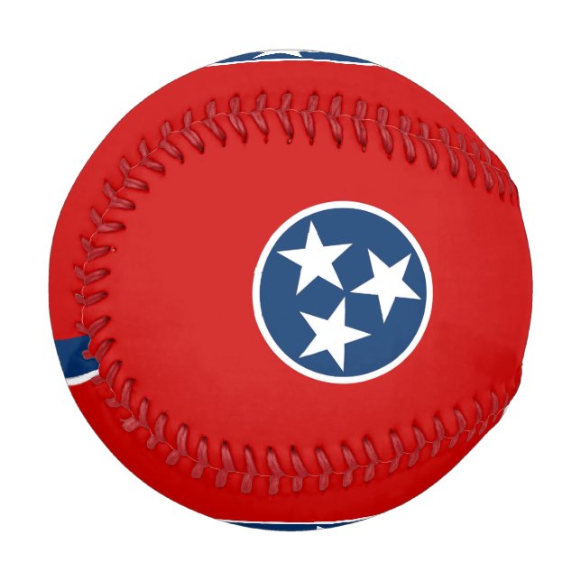 Balle De Baseball Baseball patriotique avec drapeau du Tennessee (Devant Gauche)