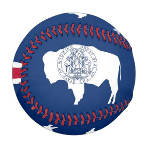 Balle De Baseball Baseball patriotique avec drapeau du Wyoming, Éta