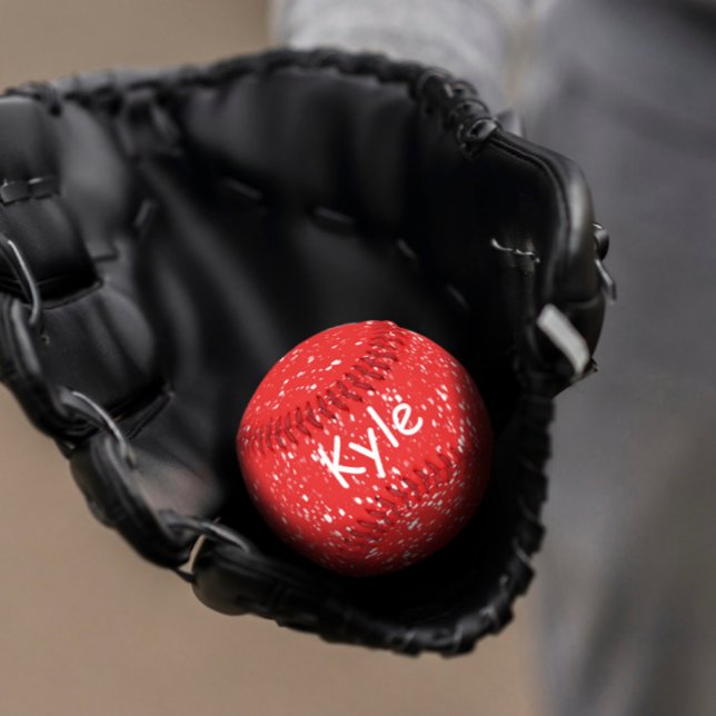 Balle De Baseball Baseball personnalisé rouge et blanc (Créateur téléchargé)