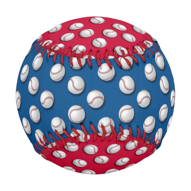 Balle De Baseball Baseball Red & Blue Baseballs (Devant)